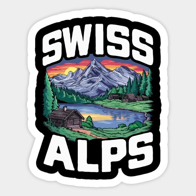 Swiss Alps. Traveling Sticker by Chrislkf